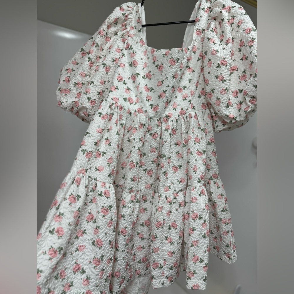 Mable x Böhme Floral Puff Sleeve Babydoll Dress – Size M - Picture 4 of 11
